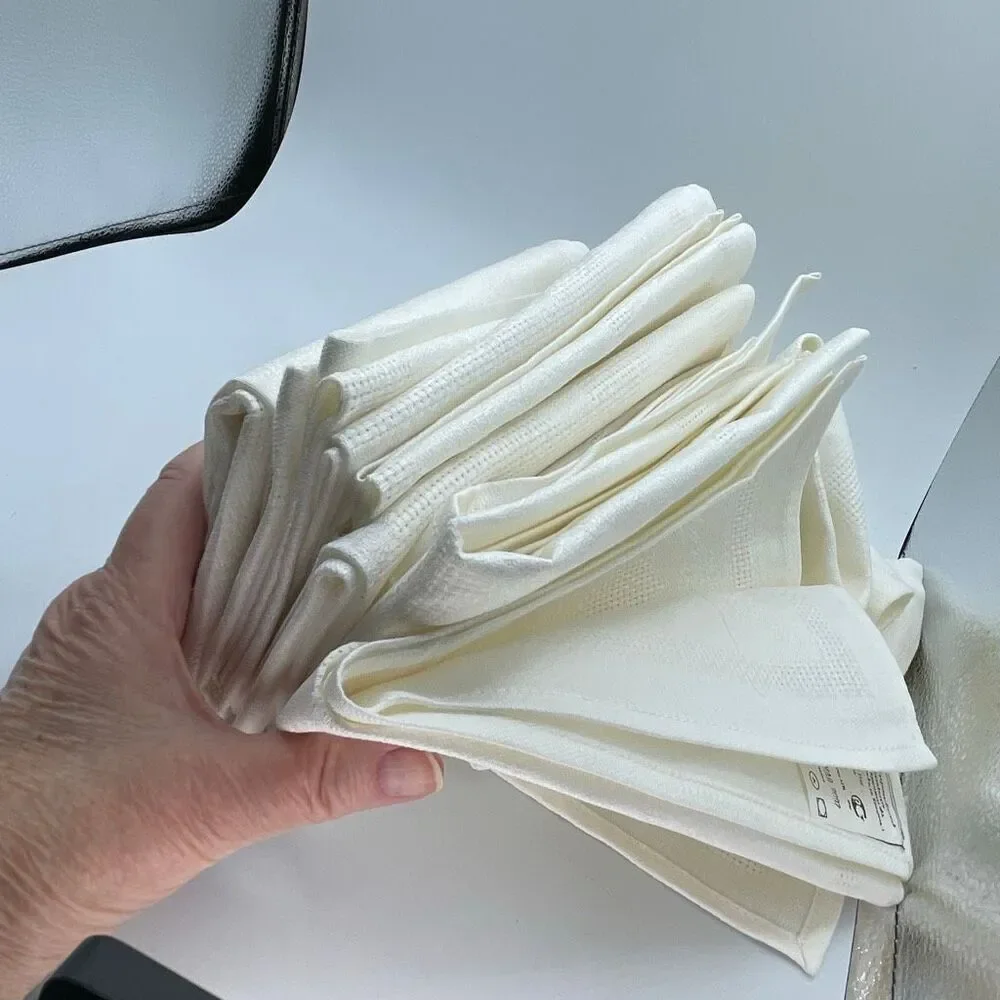 Lot of 12 new linen cotton Russian napkins 17.5” square Gavrilov-Yam Linen